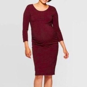 ISABEL MATERNITY burgundy long sleeve sheath dress